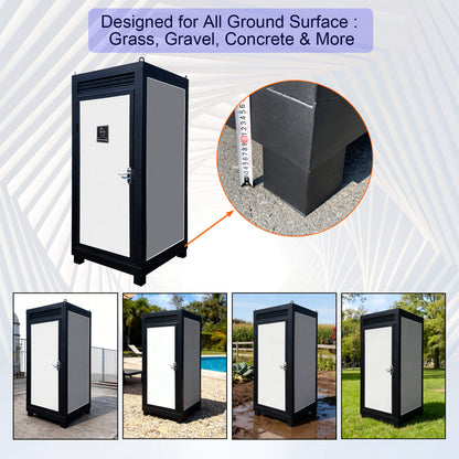 42-Inch One-Person Portable Outdoor Toilet Cabin With Light, Sink, and Vent Fan