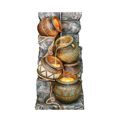 Alora 43-Inch Tall Outdoor Polyresin Potter Pitcher Water Fountain with LED Lights