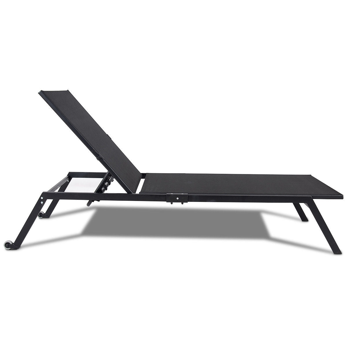 Outdoor Patio Height Adjustable Sling Armless Lounge Chaise