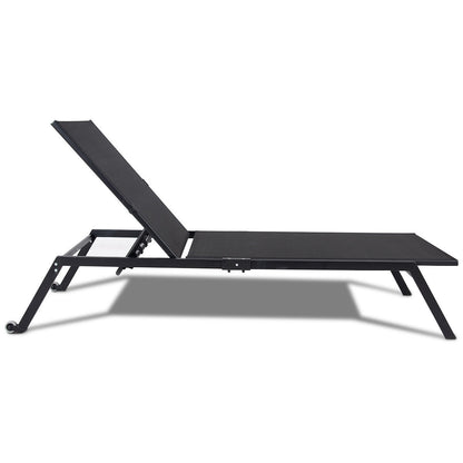 Outdoor Patio Height Adjustable Sling Armless Lounge Chaise