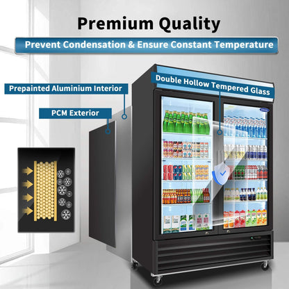 44.7 Cu.Ft Double-Door Commercial Display Merchandising Refrigerator