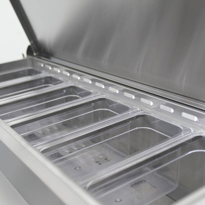 44" Commercial Pizza Prep Table With Built-In 11 Cu.Ft. Refrigerator