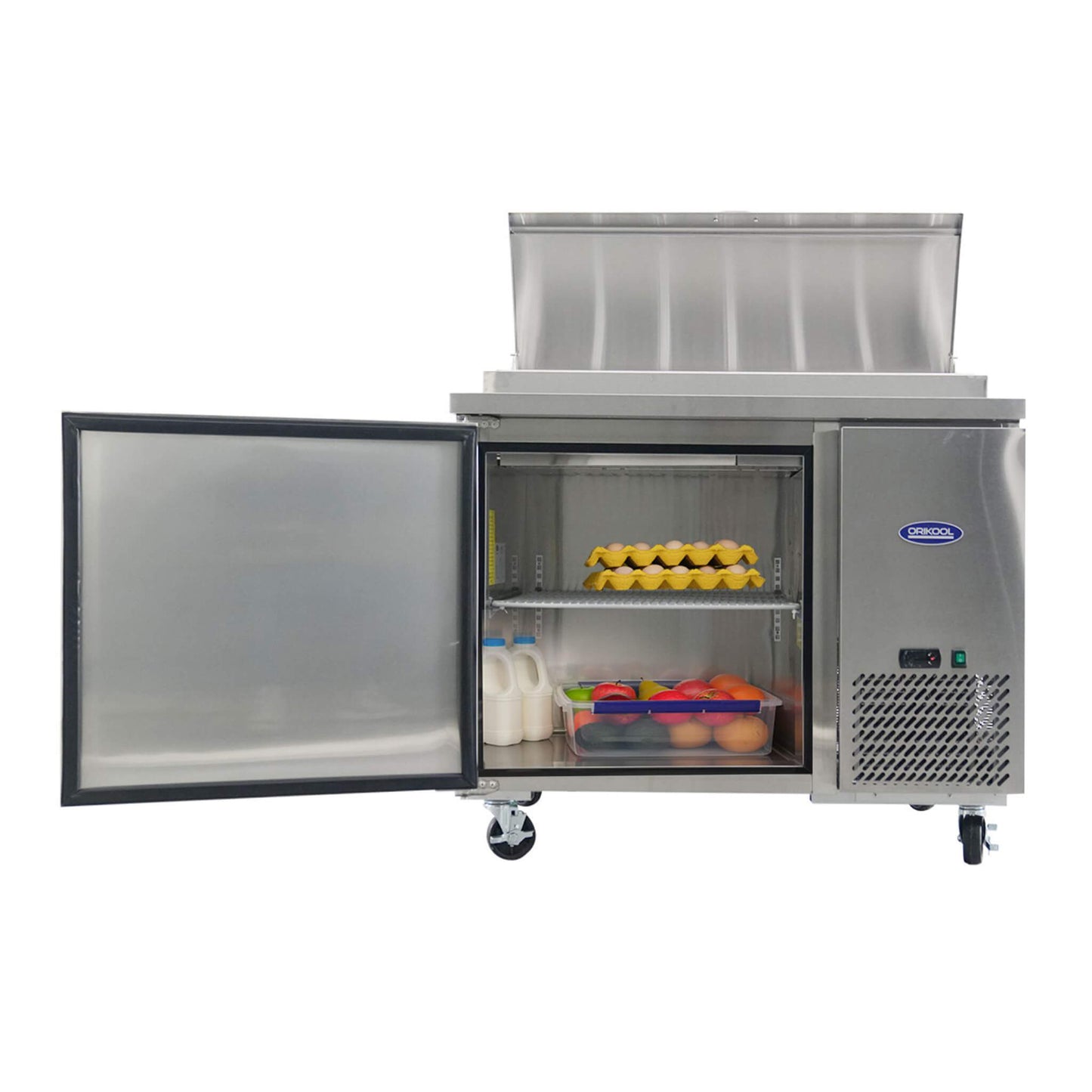 44" Commercial Pizza Prep Table With Built-In 11 Cu.Ft. Refrigerator