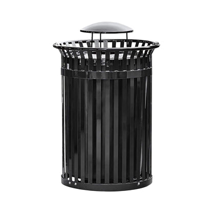 45-Gallon Heavy-Duty Commercial Round Waste Bin with Rain Bonnet Lid