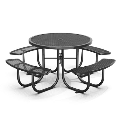 46" Round Picnic Table with Umbrella Hole