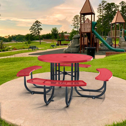 46" Round Picnic Table with Umbrella Hole