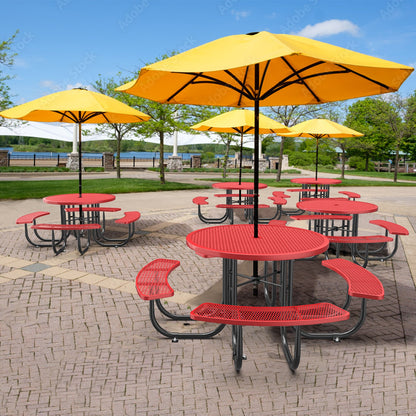 46" Round Picnic Table with Umbrella Hole