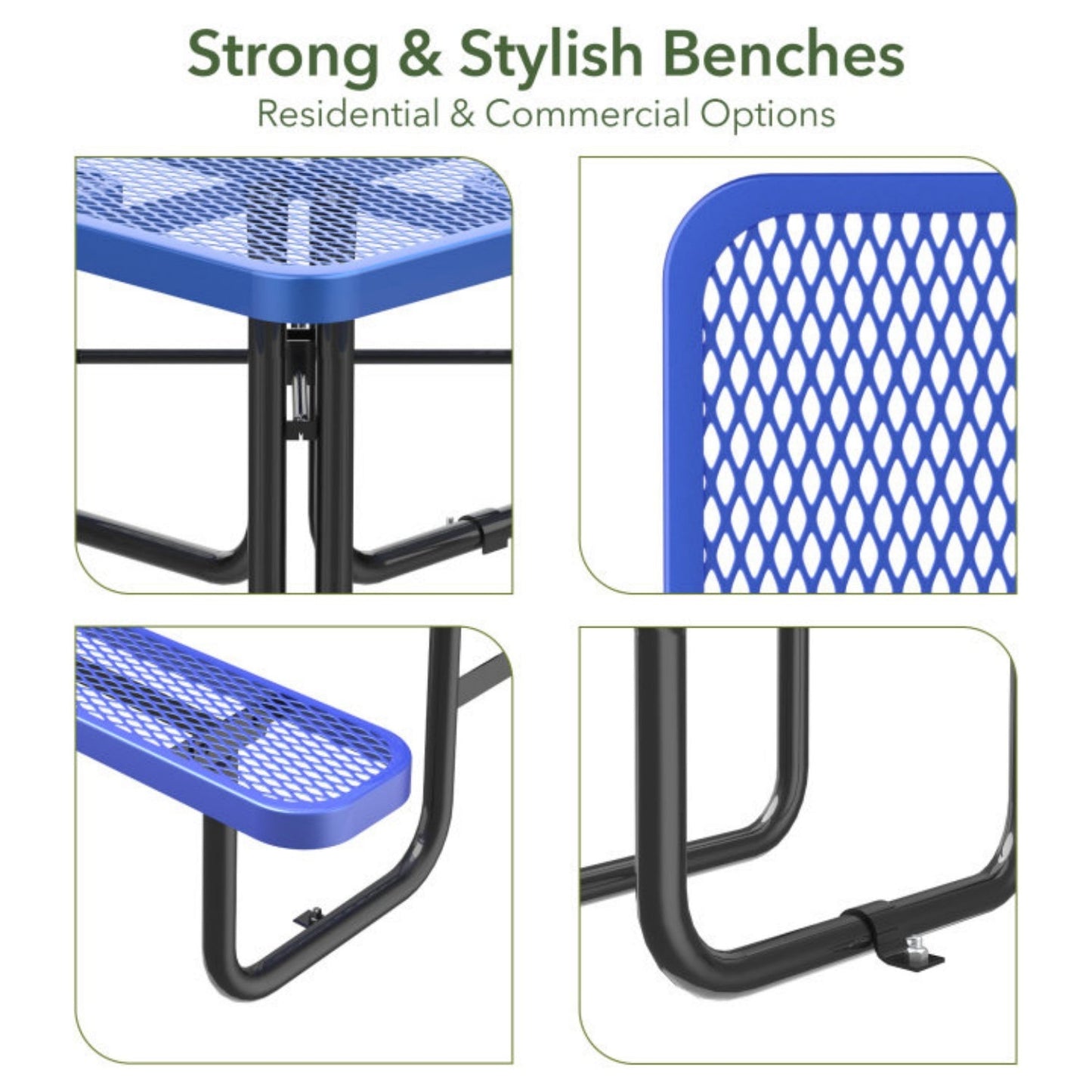 46" Square Picnic Table with Umbrella Hole