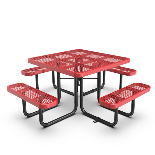 46" Square Picnic Table with Umbrella Hole