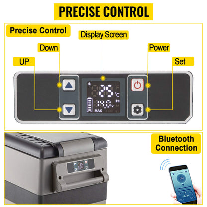 47.5QT Mini Portable Compact 12V Car Refrigerator Freezer Cooler, 45L