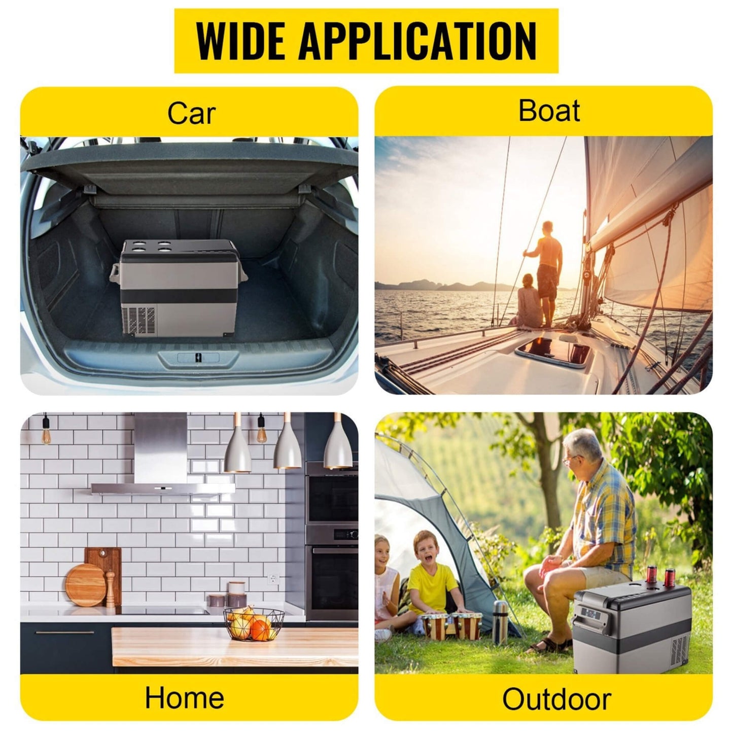 47.5QT Mini Portable Compact 12V Car Refrigerator Freezer Cooler, 45L