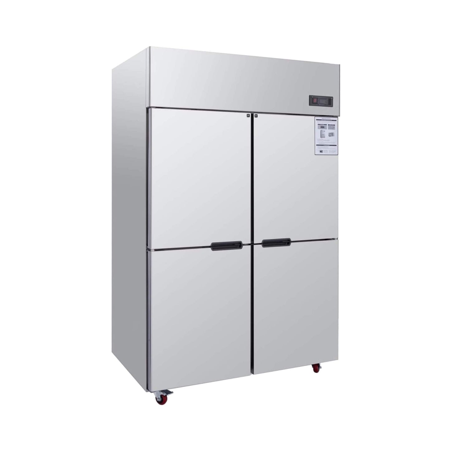 48-Inch Commercial 33 Cu.Ft Stainless Steel Reach-In Refrigerator with Four Split Doors
