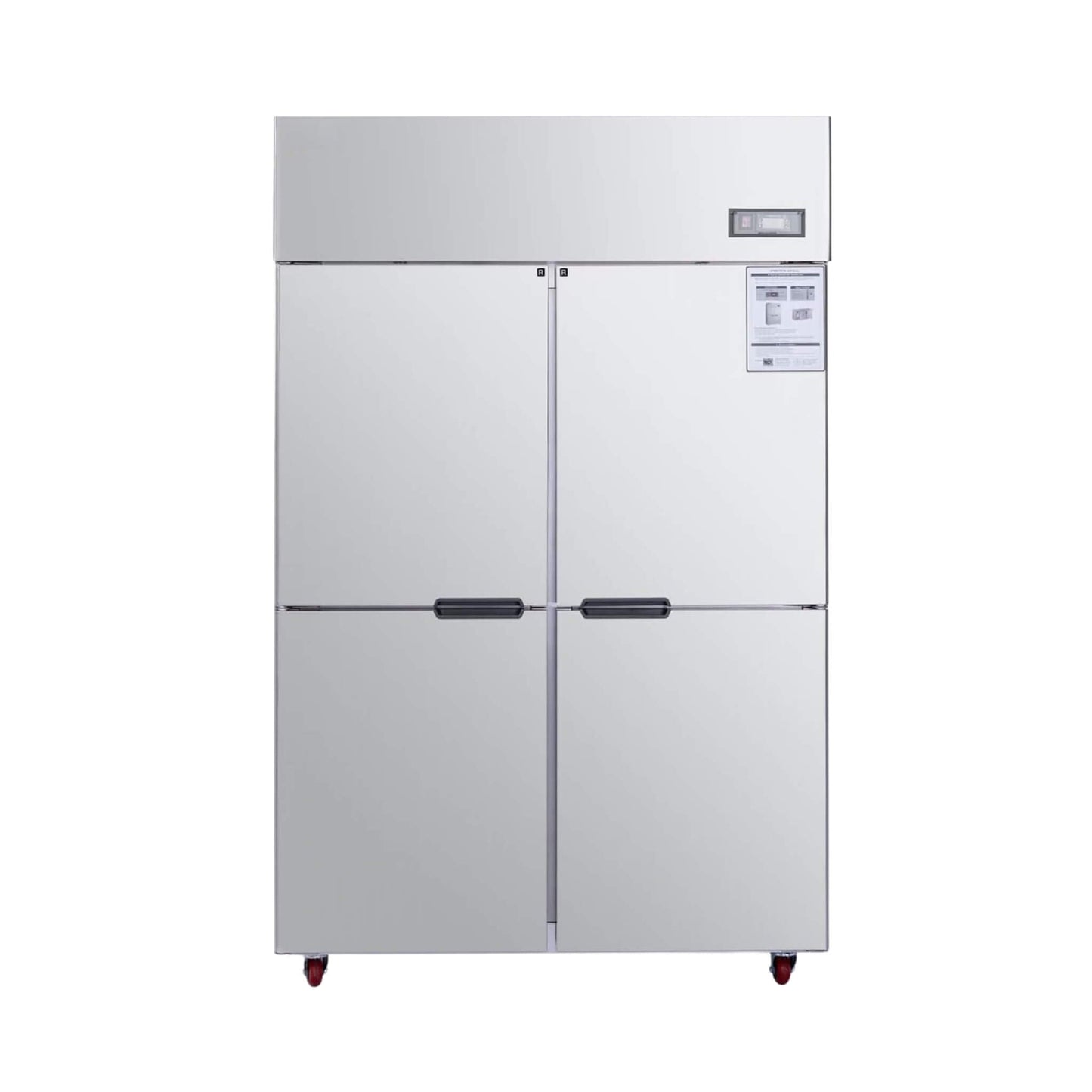 48-Inch Commercial 33 Cu.Ft Stainless Steel Reach-In Refrigerator with Four Split Doors