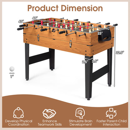 48 Inch 3-In-1 Multi Combo Game Table with Soccer for Game Rooms