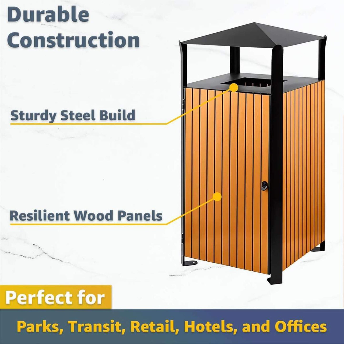 49-Gallon Heavy-Duty Commercial Outdoor Trash Can with Covered Top