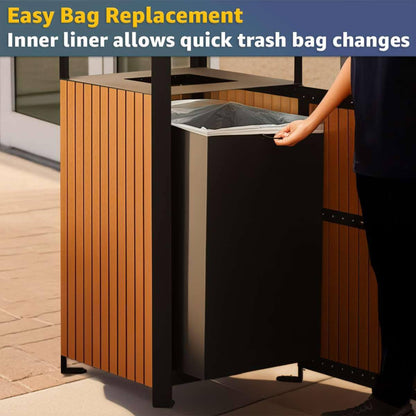 49-Gallon Heavy-Duty Commercial Outdoor Trash Can with Covered Top