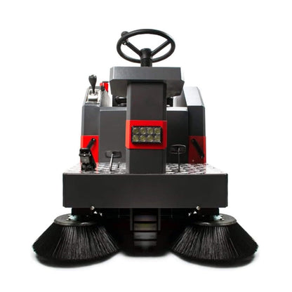 49-Inch Heavy-Duty 1400W Electric Industrial Ride-On Floor Sweeper with Dustbin & Water Tank