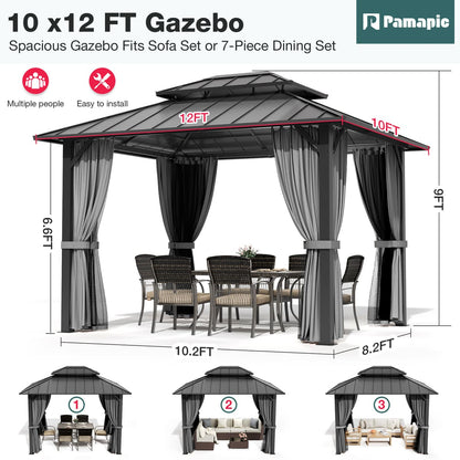 Aera Permanent 10FT x 12FT Hardtop Gazebo