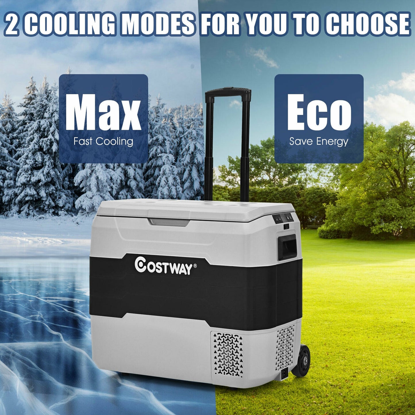 53 QT Portable Dual-Zone Car Refrigerator