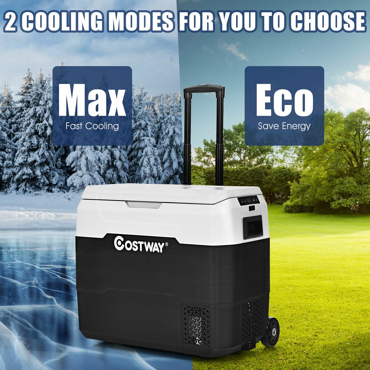 53 QT Portable Dual-Zone Car Refrigerator