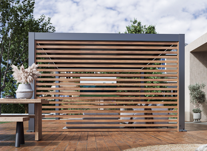 Wood-Grain Slat Walls for FlexPatio Pergolas