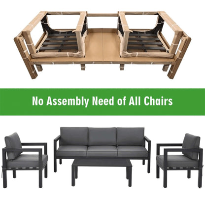 Premium Outdoor Aluminum Furniture Set For Backyard & Poolside 4PCS