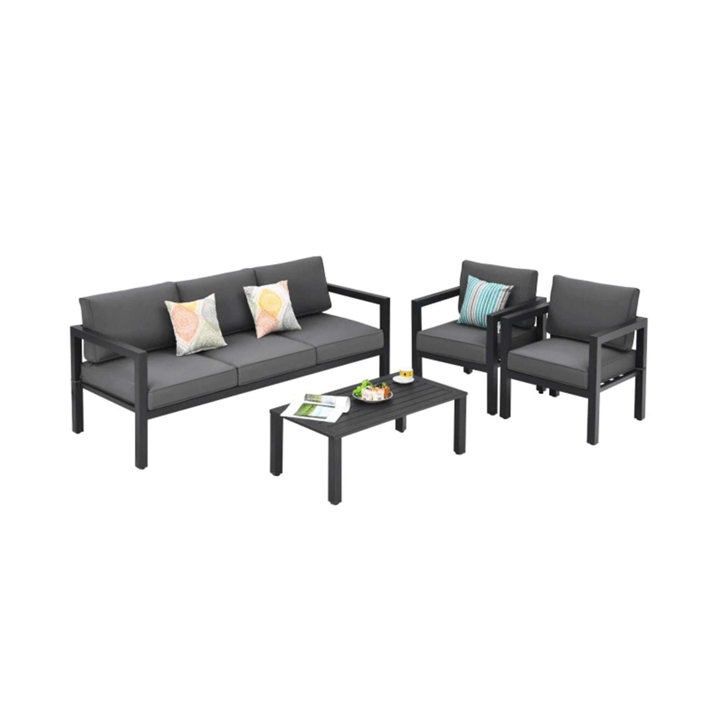 Premium Outdoor Aluminum Furniture Set For Backyard & Poolside 4PCS