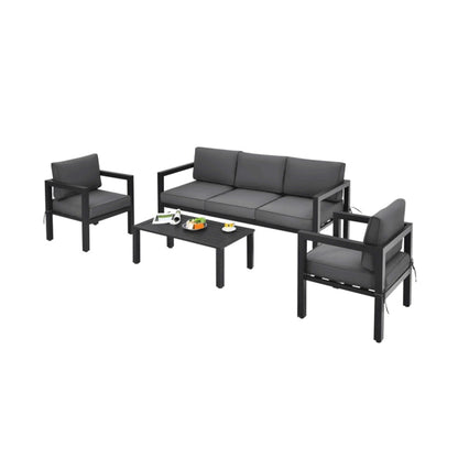 Premium Outdoor Aluminum Furniture Set For Backyard & Poolside 4PCS