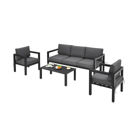 Premium Outdoor Aluminum Furniture Set For Backyard & Poolside 4PCS