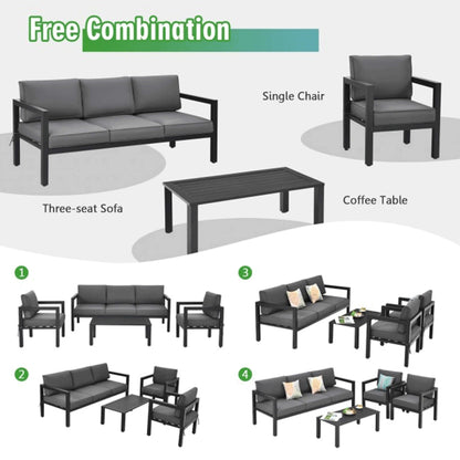 Premium Outdoor Aluminum Furniture Set For Backyard & Poolside 4PCS