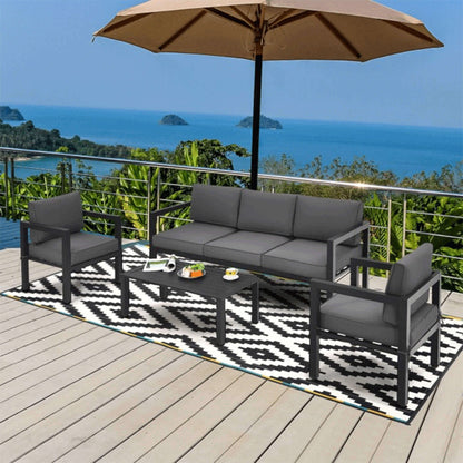 Premium Outdoor Aluminum Furniture Set For Backyard & Poolside 4PCS