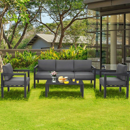 Premium Outdoor Aluminum Furniture Set For Backyard & Poolside 4PCS