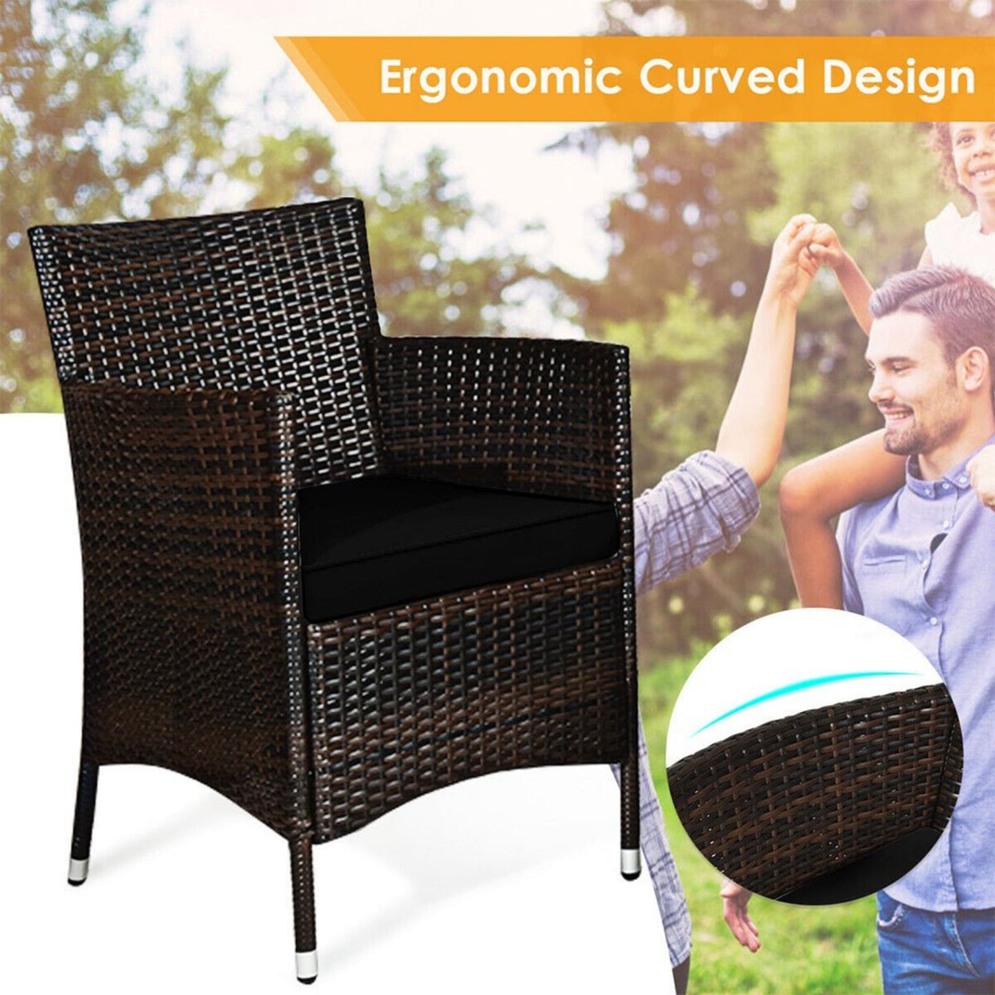 Alora 4-Piece Outdoor Rattan Patio Furniture Set With Cushions & Coffee Table