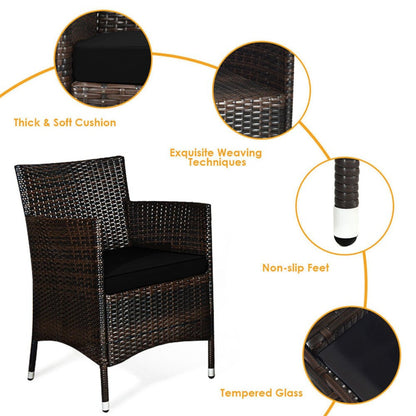 Alora 4-Piece Outdoor Rattan Patio Furniture Set With Cushions & Coffee Table