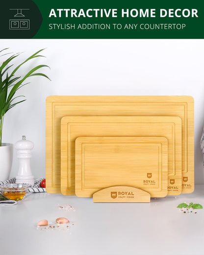Cutting Board Stand with 3 Slots, Natural