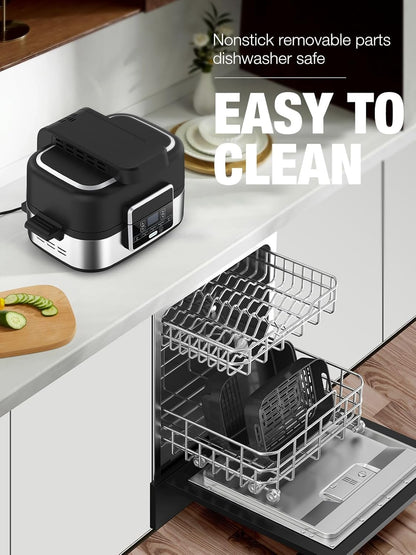 5-IN-1 5QT Indoor Air Fryer Crisps Roasts Reheats Dehydrates for Quick