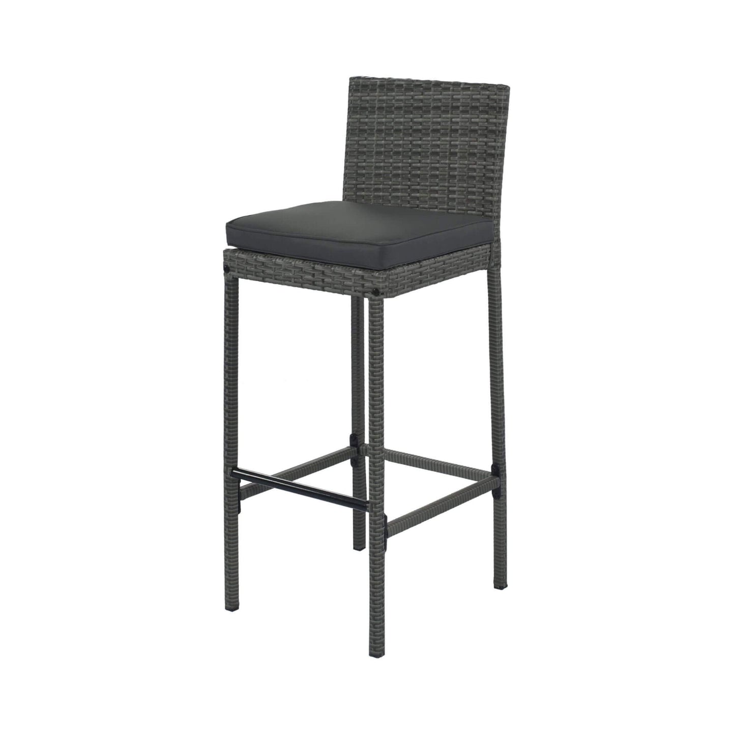 Alora 5-Piece Wicker Patio Bar Set with Cushions & Acacia Table