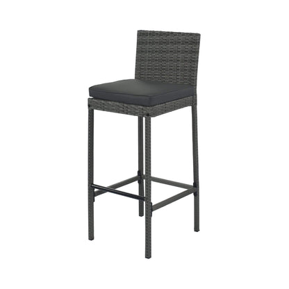 Alora 5-Piece Wicker Patio Bar Set with Cushions & Acacia Table