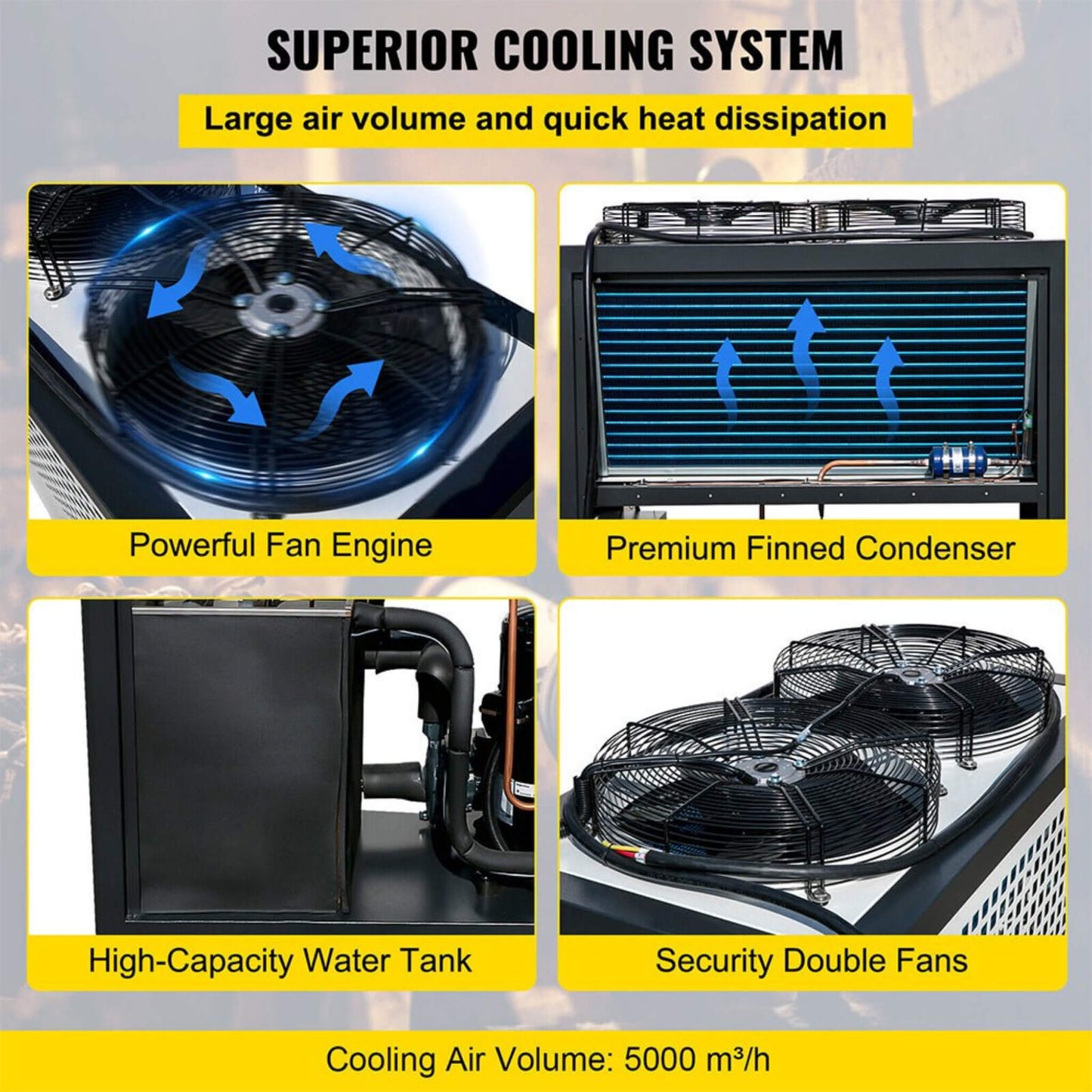 Smart Air-Cooled SS Industrial Water Chiller With LCD Display