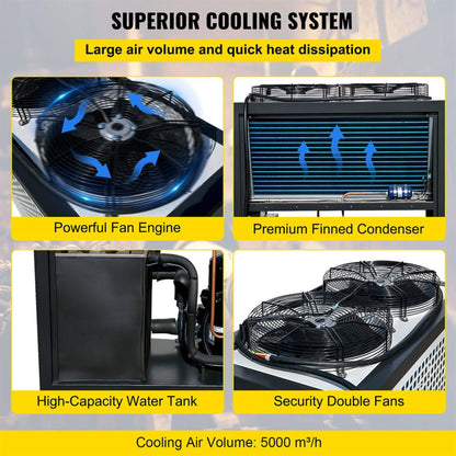 Smart Air-Cooled SS Industrial Water Chiller With LCD Display