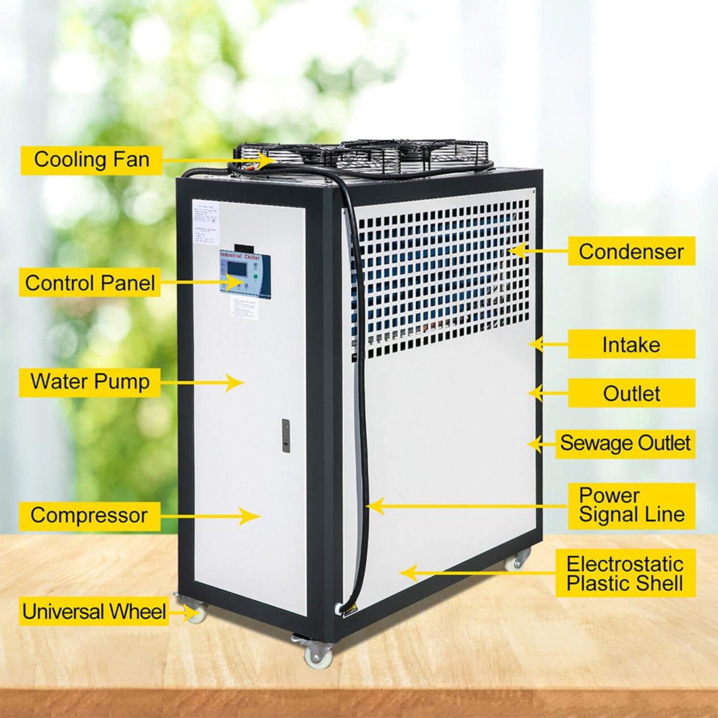 Smart Air-Cooled SS Industrial Water Chiller With LCD Display