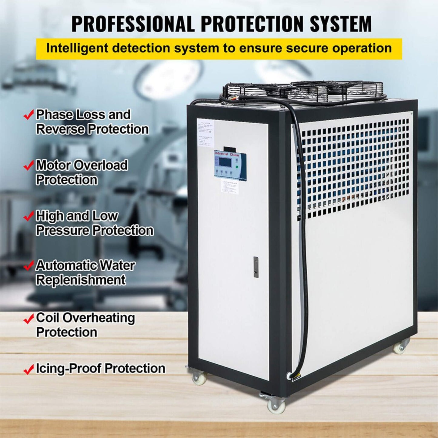 Smart Air-Cooled SS Industrial Water Chiller With LCD Display