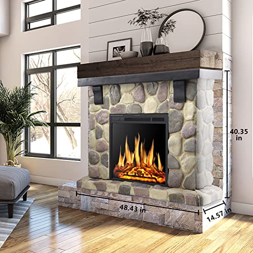 50 Inch Electric Fireplace Stone Mantel Package Y4926