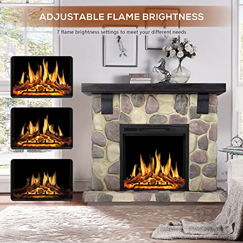 50 Inch Electric Fireplace Stone Mantel Package Y4926