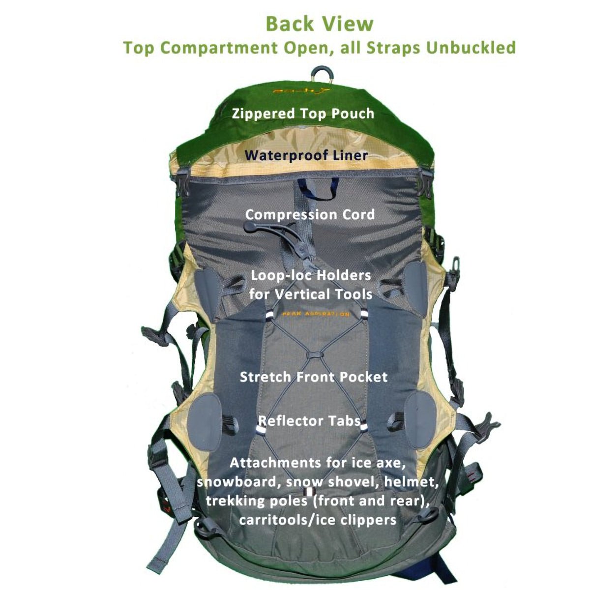 50 or 60 Liter Aarn Peak Aspiration Backpack
