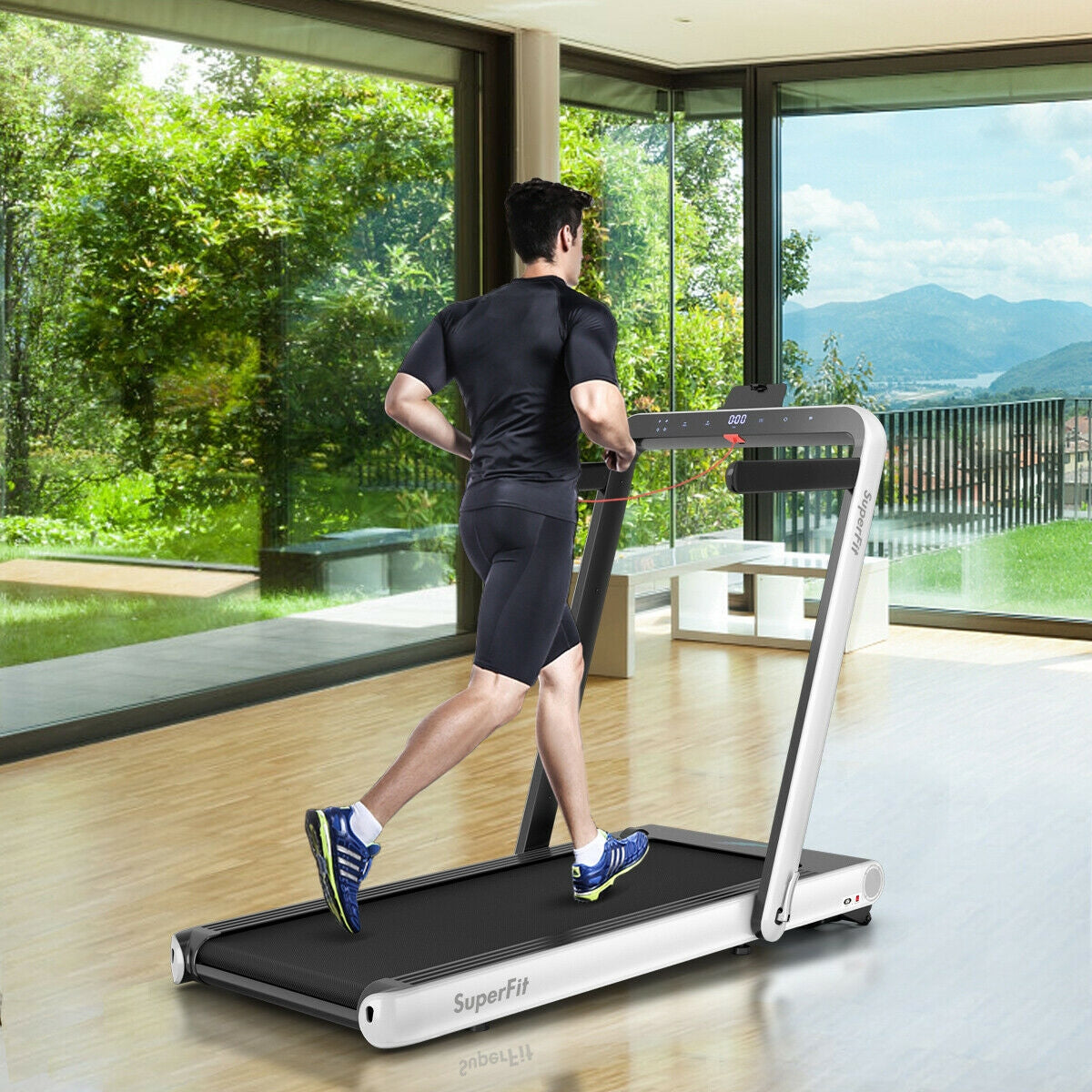 4.75HP 2 In 1 Folding Treadmill with Remote APP Control