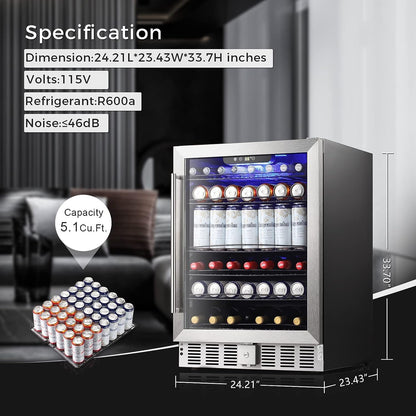 5.1 CU. FT. Wine Cooler Mini Fridge Refrigerator W58145B