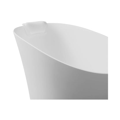 Nuvia 51-Inch Solid Surface Oval Freestanding Bathtub with Seat and Headrest