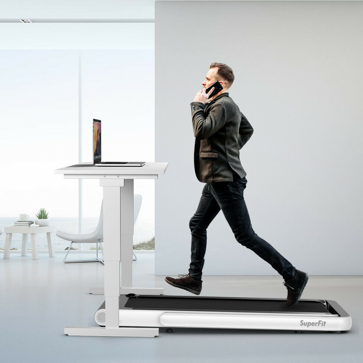 4.75HP 2 In 1 Folding Treadmill with Remote APP Control