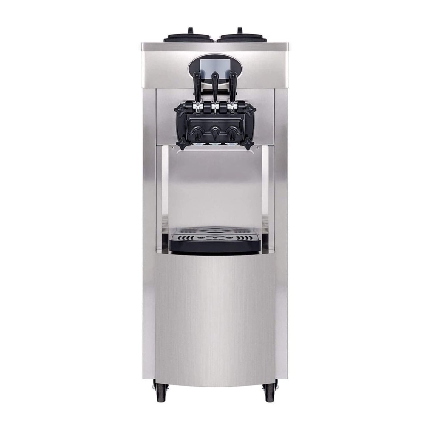 53" Freestanding 3-Flavors Commercial Soft Serve Yogurt Ice Cream Machine Maker With Auto Clean
